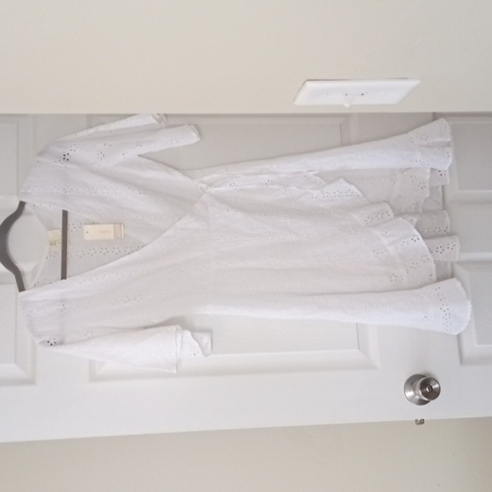 NWT Japna White Midi Wrap around Dress Size:M